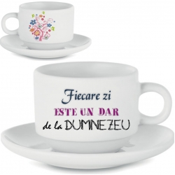Canita cu farfurie si lingurita, Fiecare zi este un dar!